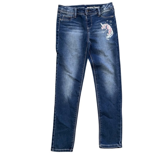 Jumping Beans Unicorn Sequin Embellished Jeggings Indigo Denim 12 - Picture 1 of 6